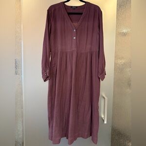 Madewell Plum Burgundy Buttoned Midi Dress